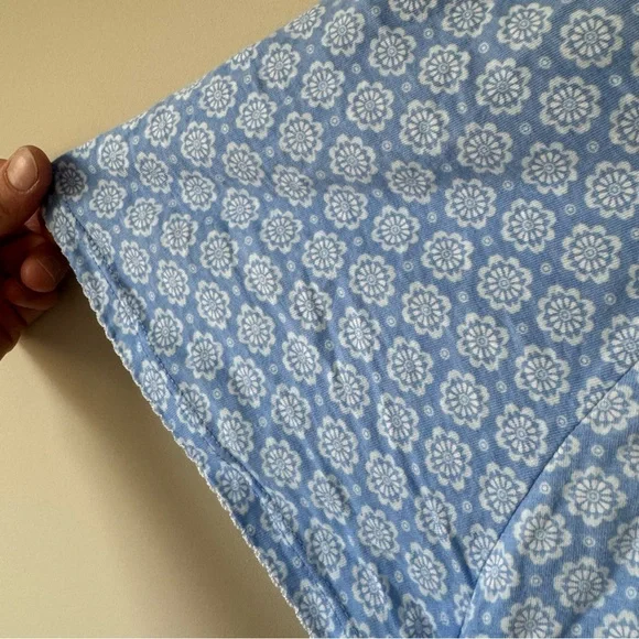 Blue Patterned Short Sleeve Dress - Picture 7 of 8